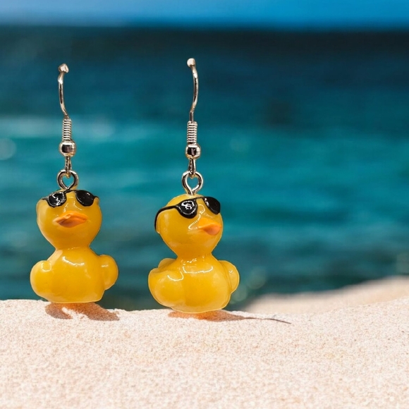 Rubber Duck with Sunglasses Acrylic Earrings - Picture 2 of 4